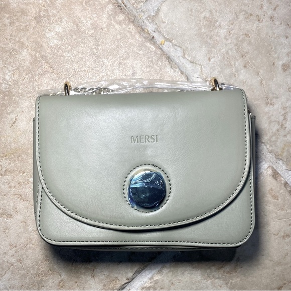 NWT Mersi Women’s Maddie Crossbody Handbag Vegan Leather Fall Neutral - Picture 2 of 4